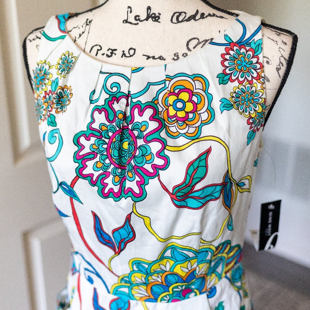Nine West Sleeveless Paisley Print dress with Pockets! size 10 - Picture 3 of 9